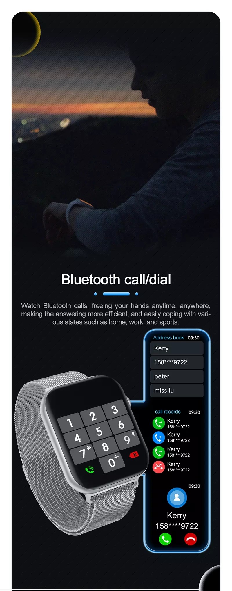 1.78 Inch Tracker Bluetooth Calling Smartwatch For Android Ios