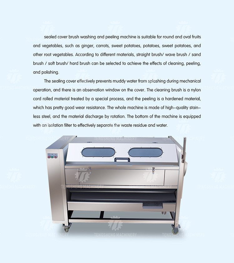 1500KG/H Agricultural products equipment, root and stem peeling cleaning machine, horseshoe cleaning and mud removal mac