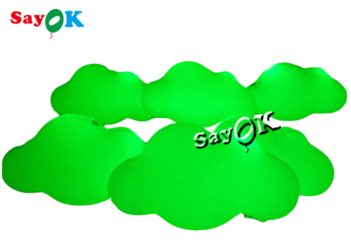 3m 10ft Custom Inflatable Products Ceiling Hanging PVC Cloud Balloon With LED Lights