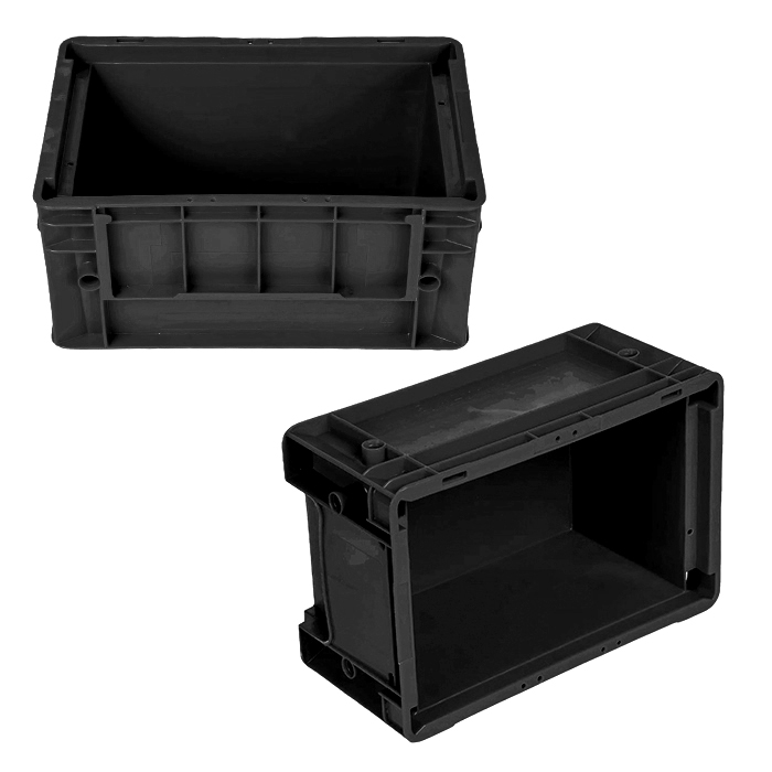 Reusable Plastic Crates For Auto Parts 300x200x147mm External Size Stackable