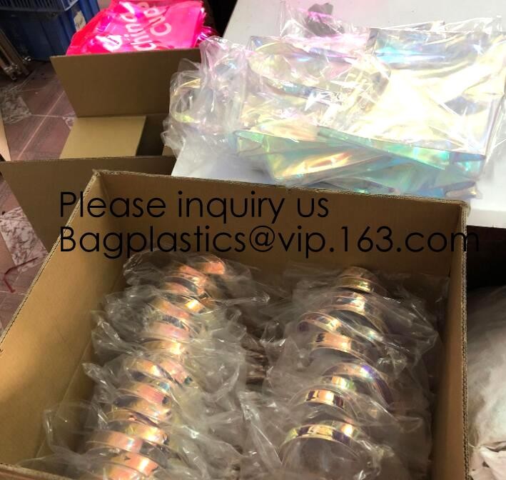 Reusable Custom Transparent PVC Shopping Bag Promotional Items Ladies Clear Plastic Beach Tote Bags Women, bagease, pack