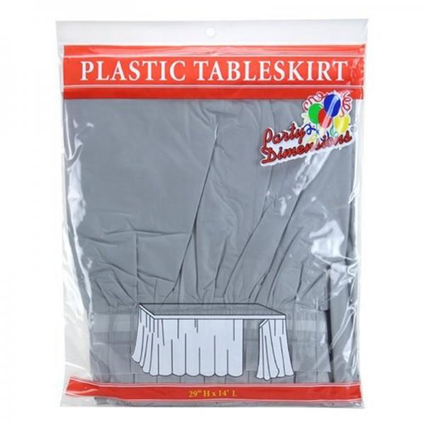Quality Plain Style Disposable Plastic Table Skirts , Trade Show Table Skirt for sale