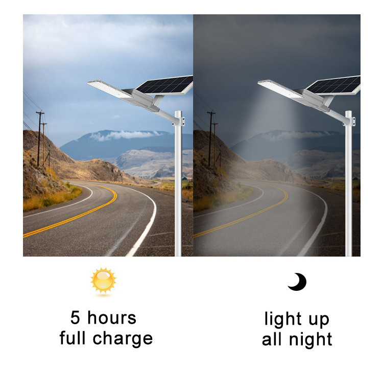 60w Induction Solar Powered LED Street Lights 6000 Lumens With Panel