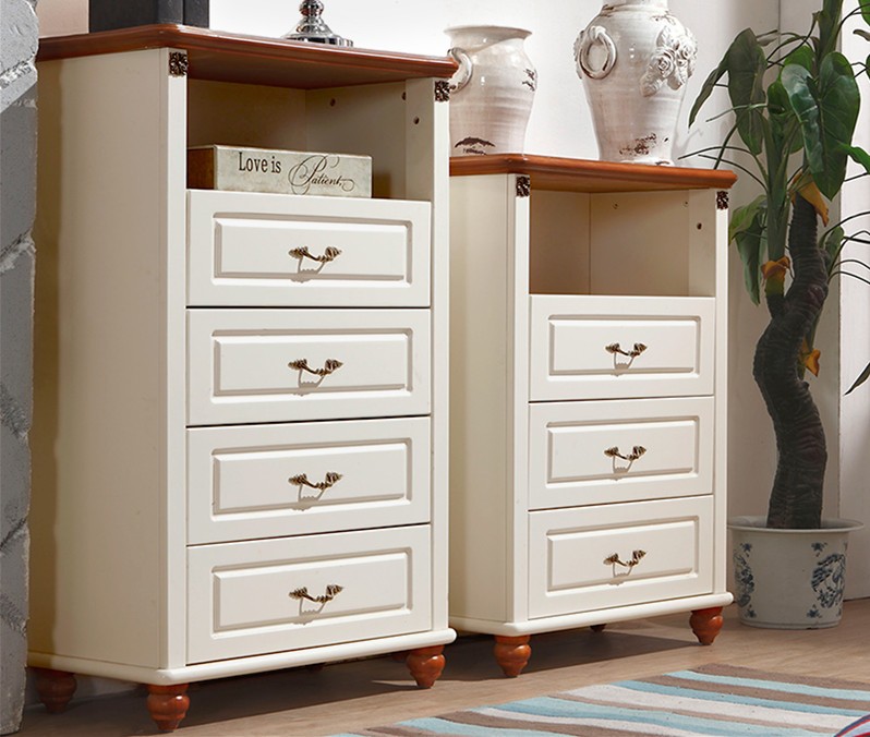 Antique Classic living cabinet with three four drawer chest