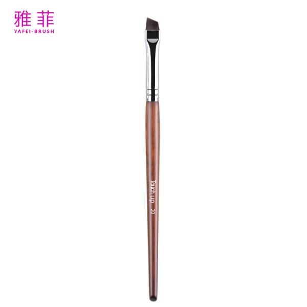 TOUCH UP 20 Custom LOGO Angled Eyeliner Pen Wide Flat Vegan Makeup Brush Wooden