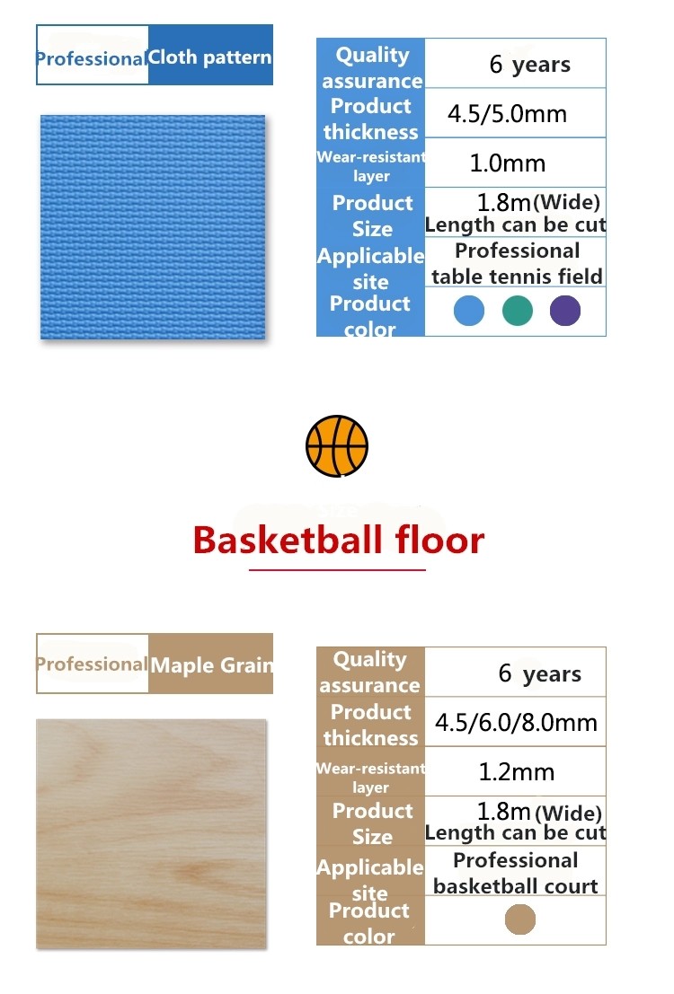 Badminton Flooring PVC Sport Court Indoor and Outdoor Sport Flooring