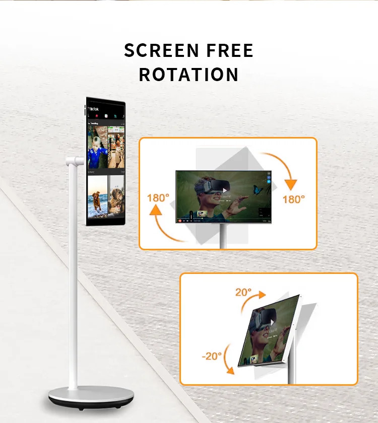 Wall Mount Smart Tv With Voice Control Adjustable Screen Standbyme Player 4GB 64GB MTK8183 CPU