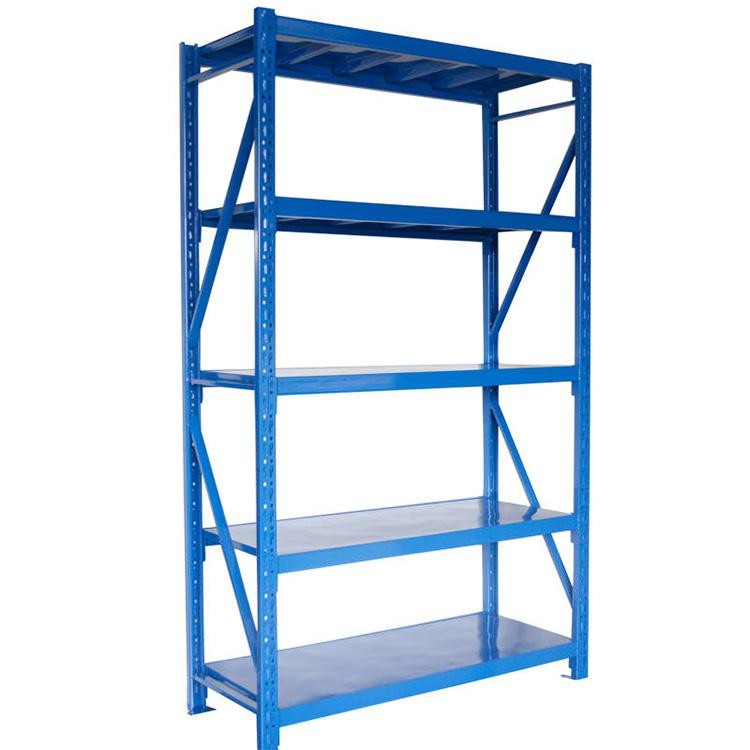 Warehouse Light Duty Storage Rack 100kg-120kg/Layer Industrial Slotted Angle Rack