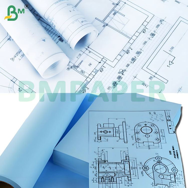 80gsm Smooth Surface Blueprint Plotter Paper for Accurate Drawings