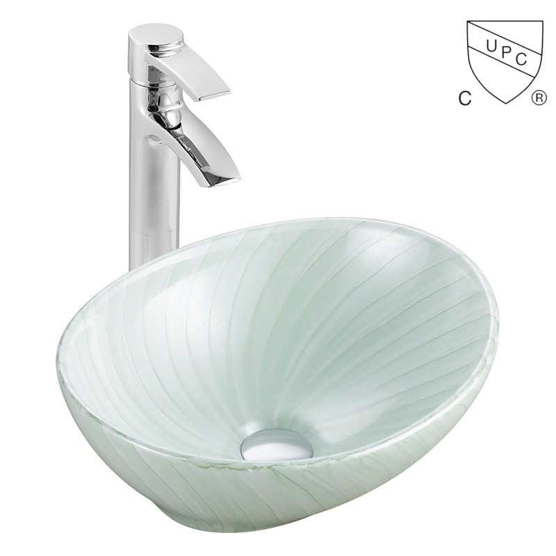 Oval Shaped Heat Resistance Table Top Wash Basin Price Easy To Clean And Maintain