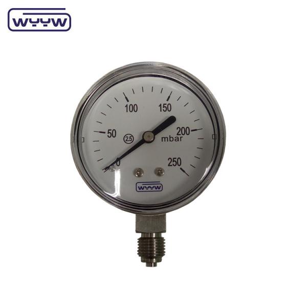 radial 1/4"bsp capsule 63mm low pressure kpa mbar manometer stainless steel