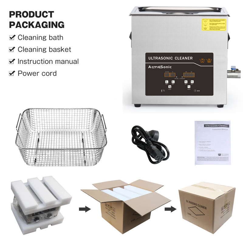 150W Digital Ultrasonic Cleaner Watch Parts Clean 40khz 4.5L