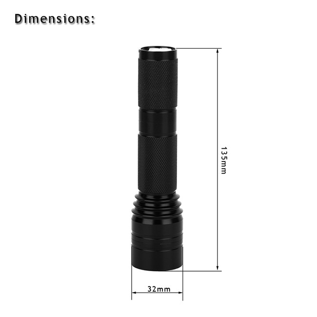 IP67 300Lm Super Bright Led Flashlight 3W Flame Proof Torch Light