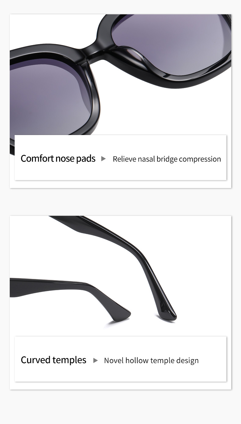 Simple Custom Square Acetate Sunglasses High Polymer Memory