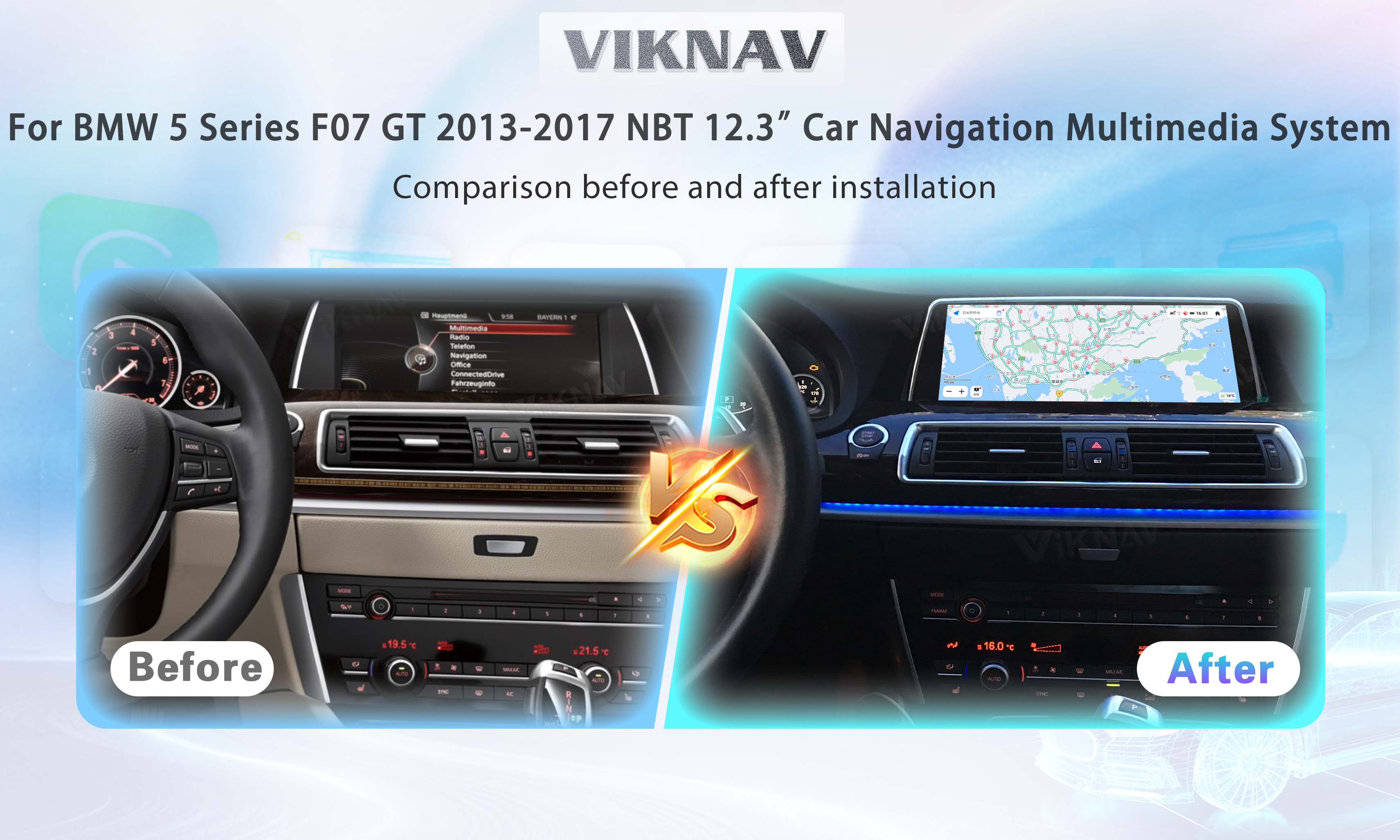 BMW 5 Series F07 GT 2013-2017 Car Stereo Screen Player Android 1920x720