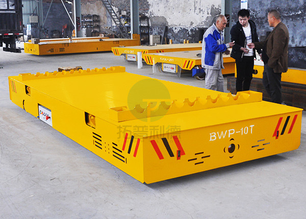 20t Steel mill remote control electric coil handling trackless van with railings