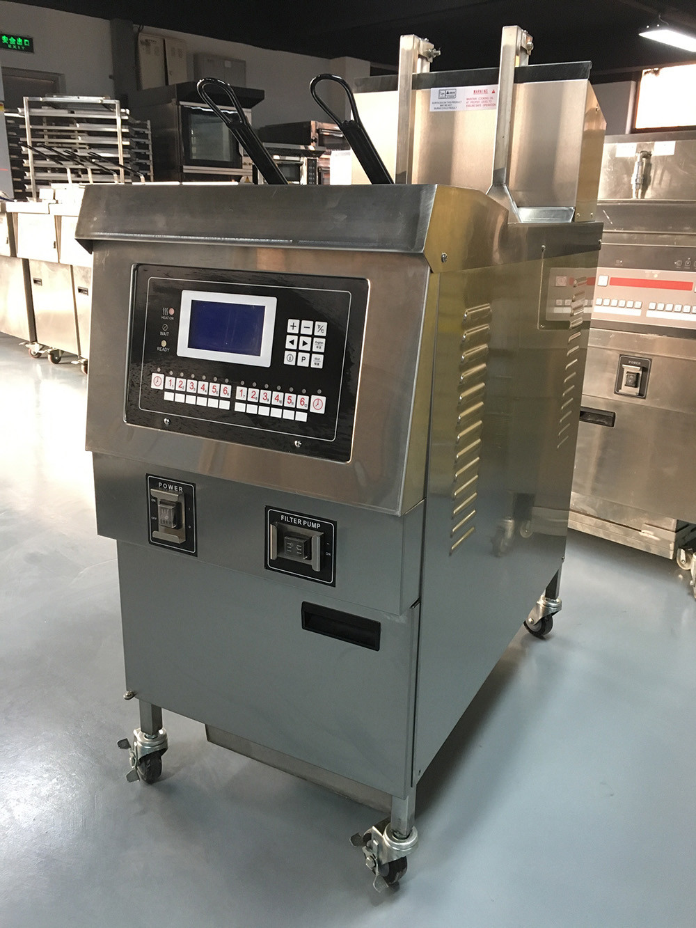 Auto Lift&Down One Pot Two Baskets Gas Heating Chips Open Deep Fryer