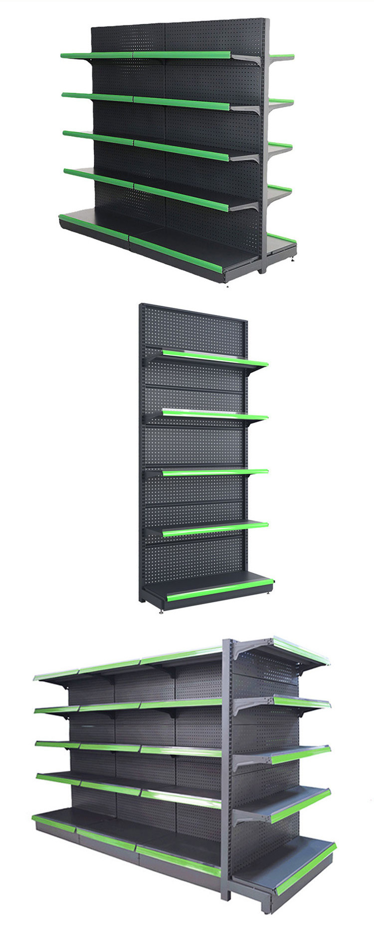 Stable Supermarket Display Shelving With Load Capacity Of 30-80KG/Layer For Storage