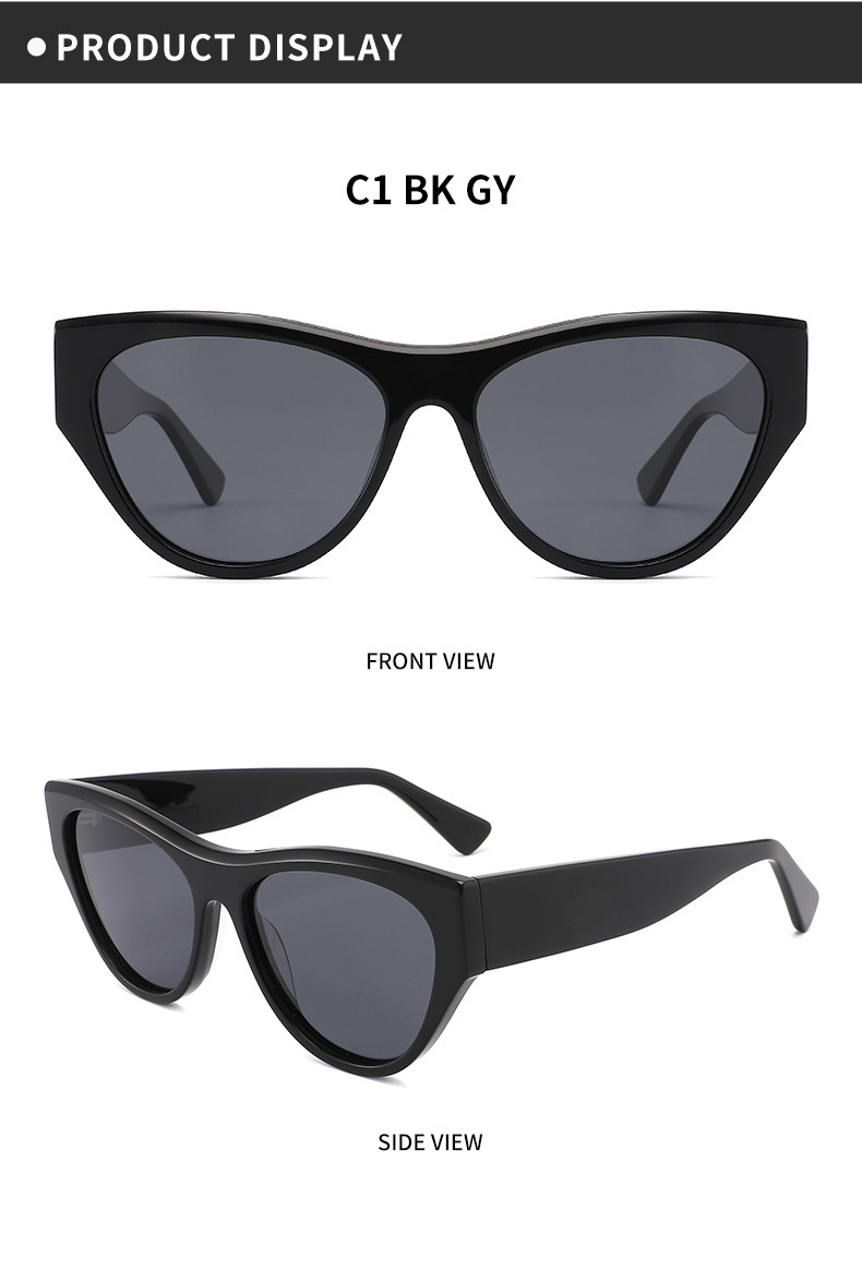 Fashion Women Black Cat Eye Handmade Acetate Sunglasses YDMB1020