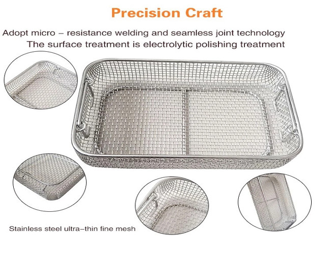 Rust Proof 220mm Width 290mm Length Square Mesh Basket For Medicine