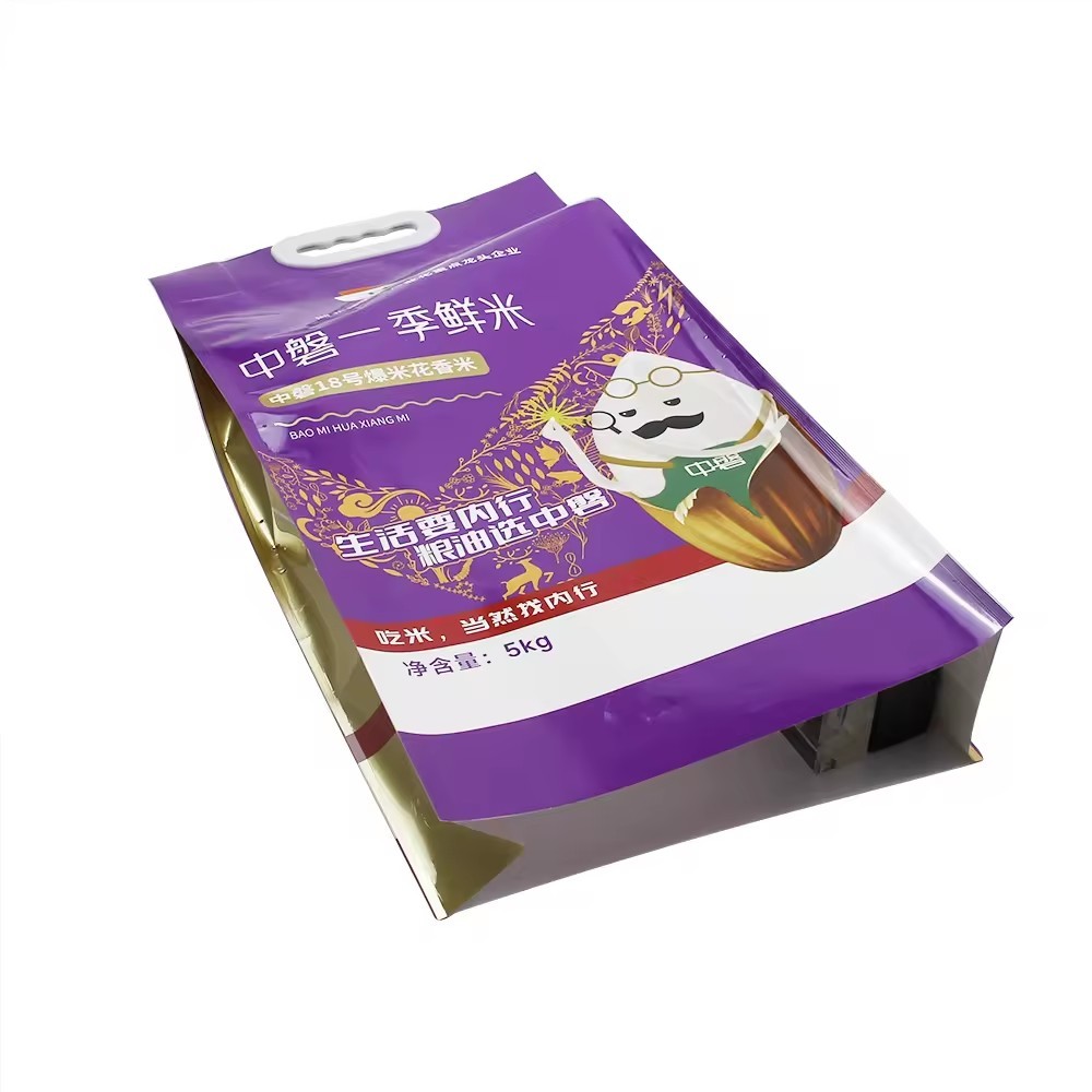 Custom transparent PA/PE Plastic packaging vacuum bags Food storage packing pouch Rice brick bag