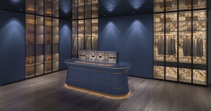 Luxe Wave Walk - In Closet Modern Sophistication Meets Functional Elegance