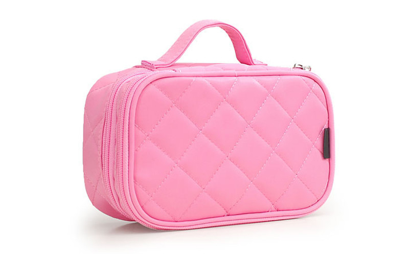 Travel Rhomboid Polyester Makeup Case Organizer For Girls