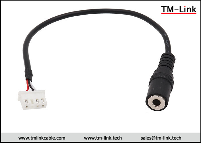 5525 DC Jack to wafer stright 3 core custom cable assemblies with PVC Jacket