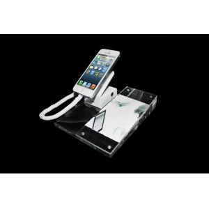 China COMER Acrylic cell phone accessory display mobile phone display stand with alarm and charging on sale