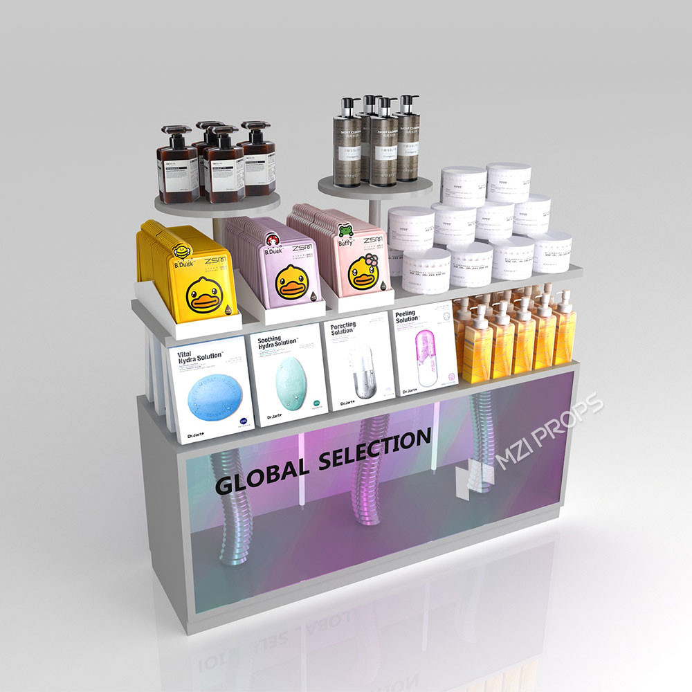 GDR05-JC04 Retail Display Rack with Laminated Board and Orange Acrylic Assembled Box for Luxury Retail