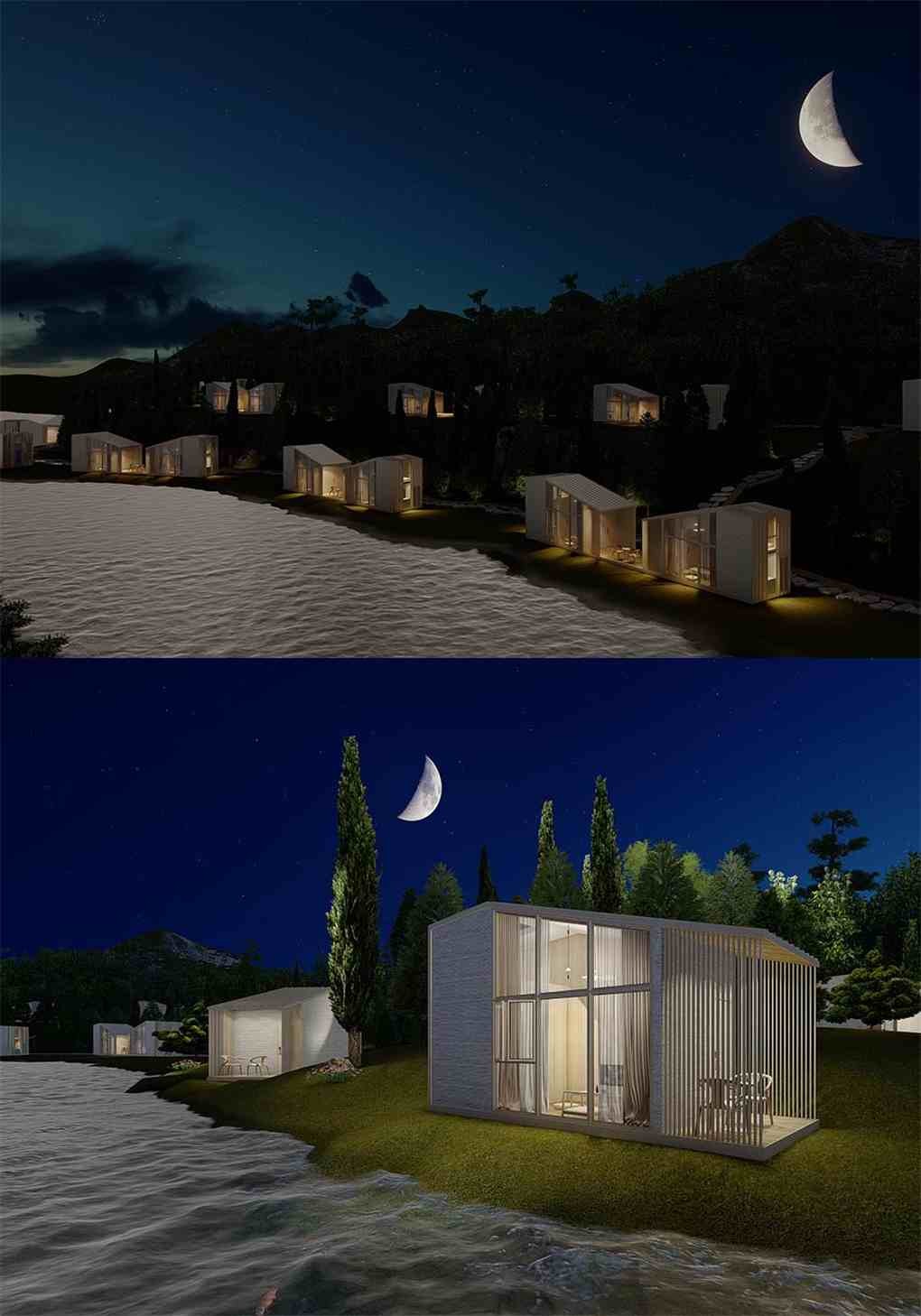 Starry Luxury Loft Style Prefab Homes Size Customized Concrete Modular Homes