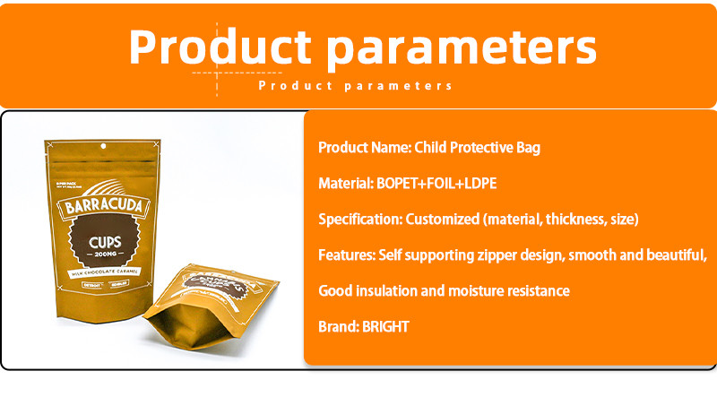 Child Resistant Tobacco Packaging Bag: Secure and Moisture-Proof Aluminized Composite Zipper Bag