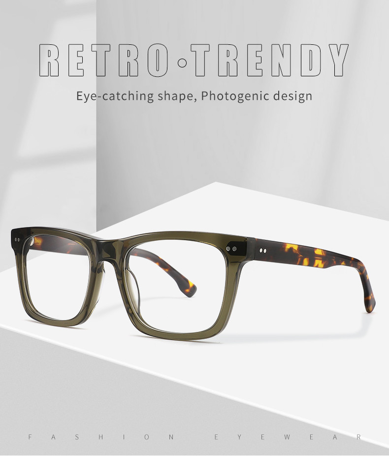 Classic Square Acetate Eyeglass Optical Frame For Men And Women