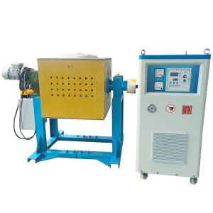  50kg Automatic Tilting Steel Shell Melting Furnace With ±1C Temperature Control Accuracy And Water Cooling Manufactures