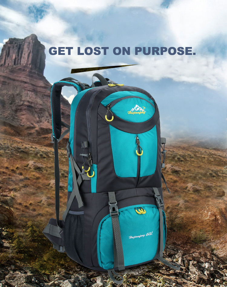 BSCI Water Resistant Hiking Backpack 60L Hiking Mountaineering Backpack