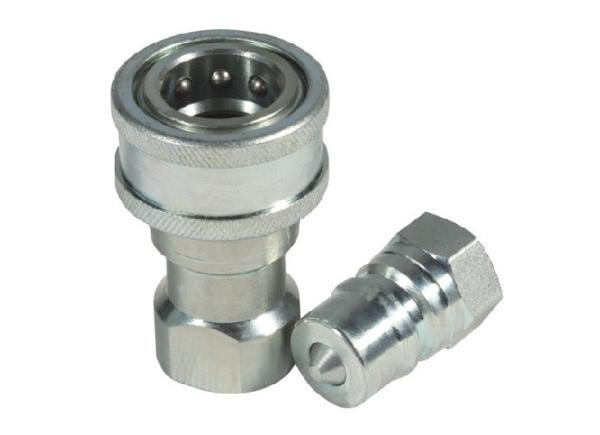 Zinc Plated Quick Disconnect Hydraulic Couplers , Carbon Steel Hydraulic