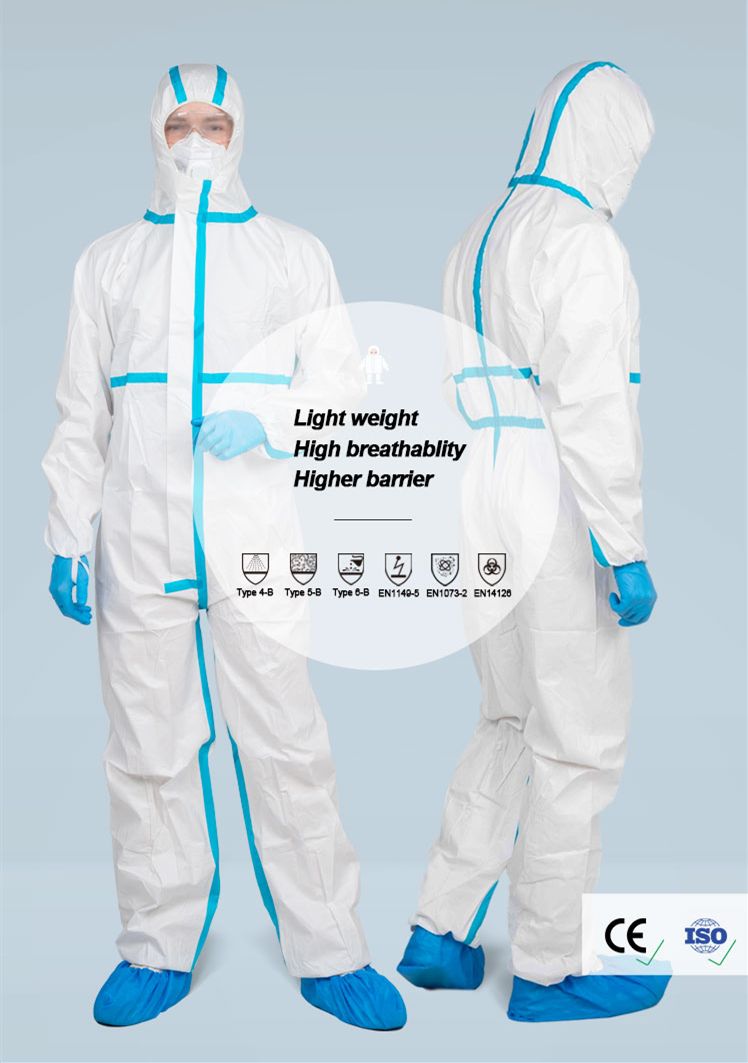 Germ free 95 BFE Disposable Protective Coverall Microporous