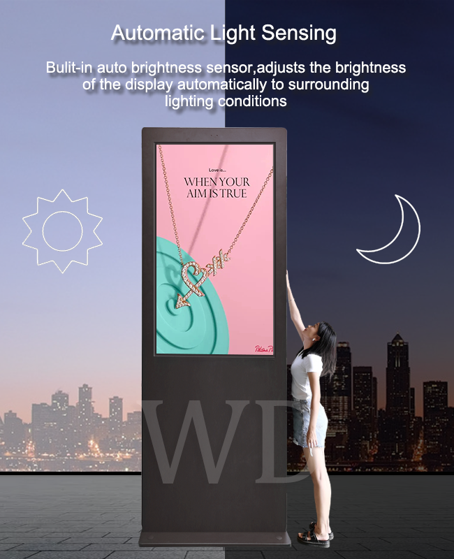 Outdoor 75" Digital Signage Height in 3 meters Anti Vandalism All-weather Proof