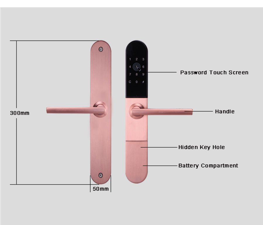 Smart Lock Door zinc Alloy App Control Smart Aluminium Door Locks For Sliding Door