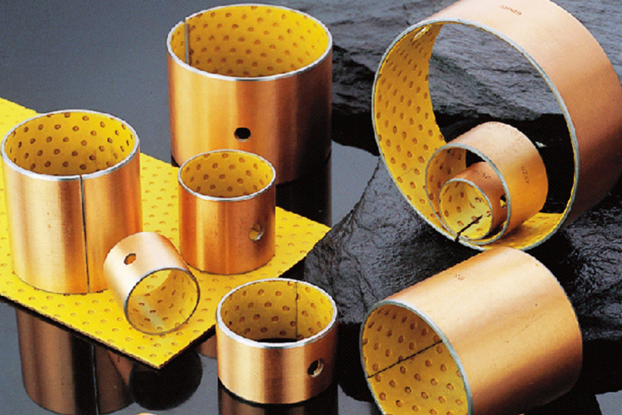 Metal Yellow Pom Bush Wrapped Bronze Bearings Self Lubricating