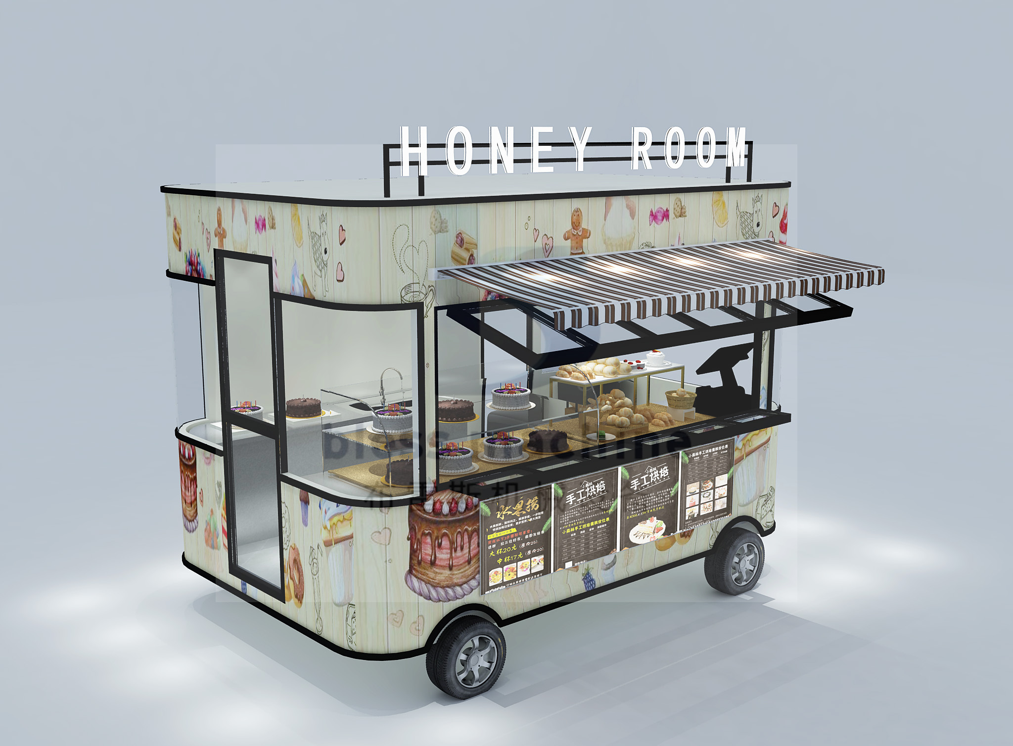 Voltage 110v/220v Electric Mobile Barber Shop Truck with 3.0kw Power and Trade Assurance