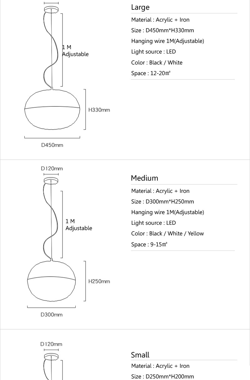 Post Modern Living room Acrylic Oval Ball Chandelier Bedroom Planet Suspension Lamp(WH-MI-385)