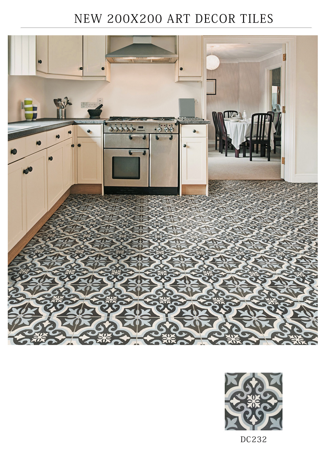 Firebrick Indoor Ceramic Tiles For Living Room And 200x200mm Wall Tile For Kitchen Gray