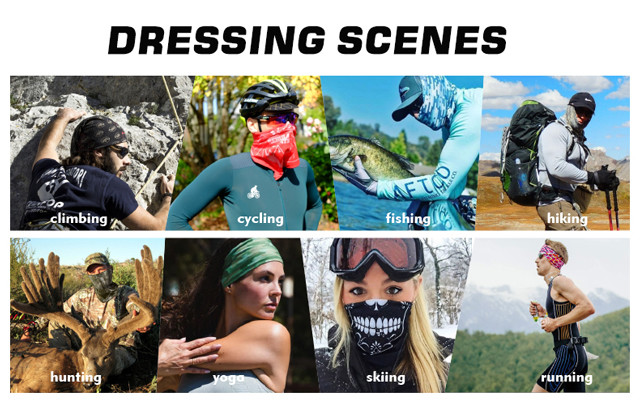 Custom Sublimation Printed Bandana Buff Headwear Seamless Tube Bandana