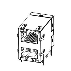  1-1840052-9 2X1 RJ45 Magjacks Integrated Connector Module With LED Manufactures