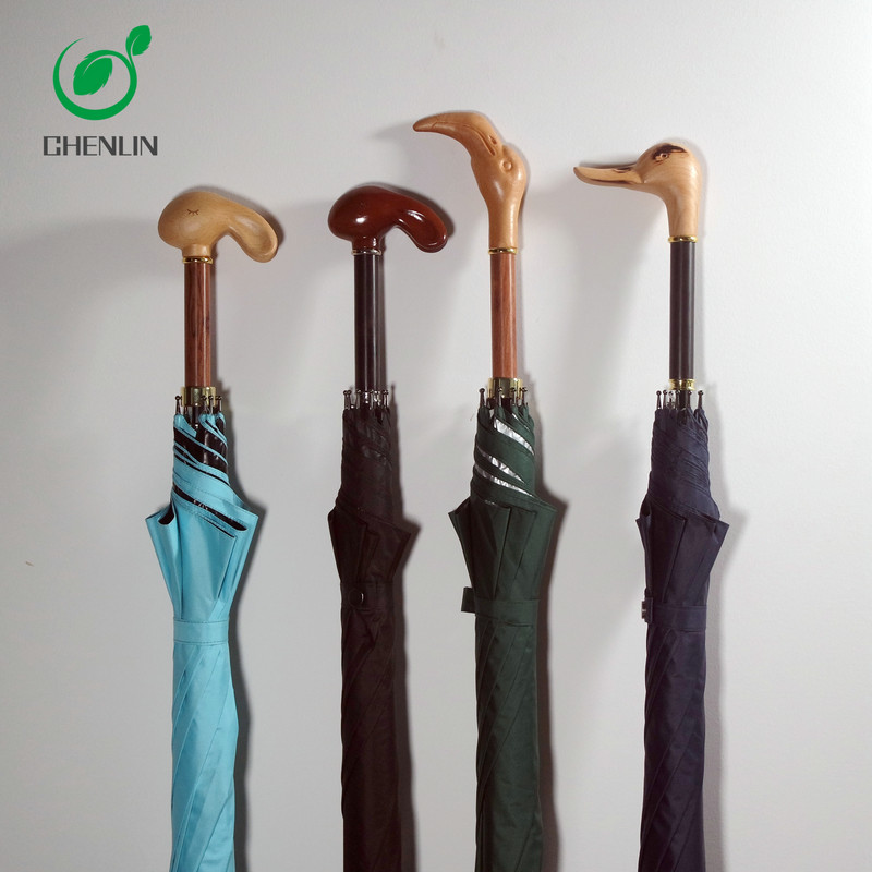 Finely Craft Antique Wooden Umbrella Handle Animal Design With No Burrs