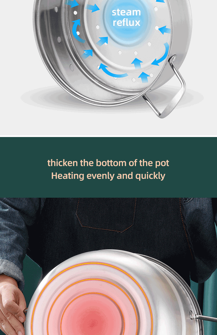 Hot Selling OEM Kitchen Cookware Cooking Pot 2 layer Kitchenware Soup Pot Stainless Steel Thickened Steamer Pot