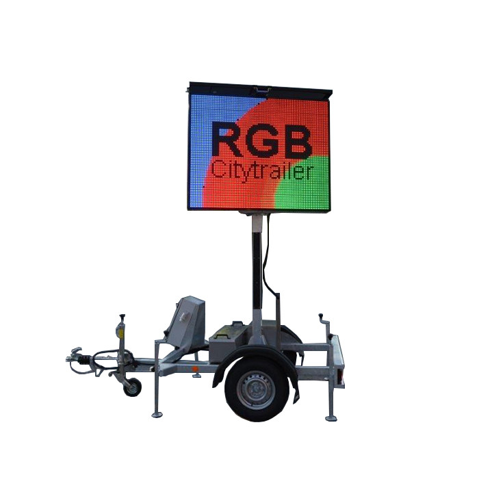 Portable P10 RGB SMD VMS Trailer Signs Mobile Led Screen Trailer
