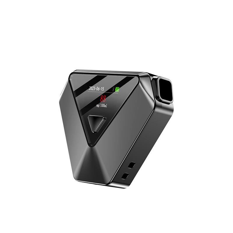 Keychain Alcohol Detector Black ABS Breath Analyzer Machine