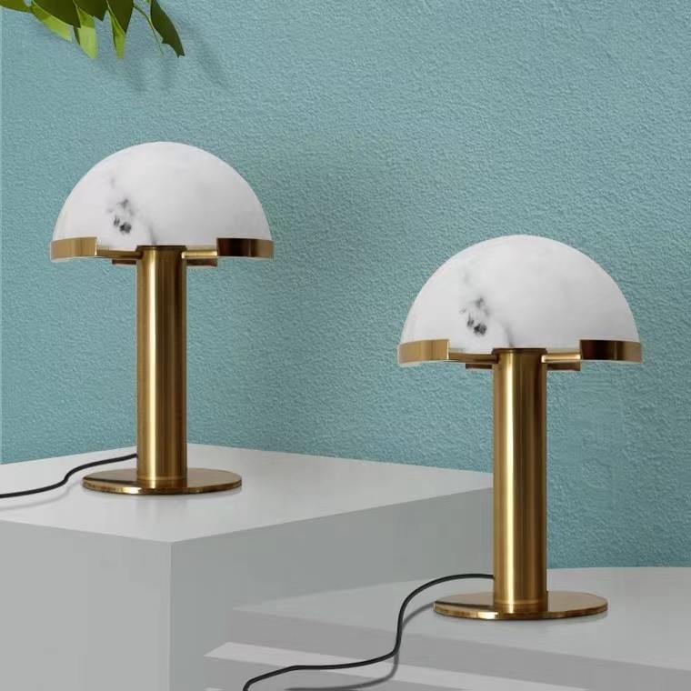 Mushroom Marble Shade LED Brass Sconce unique table lamps